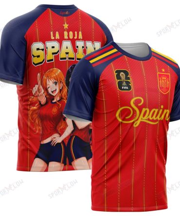 World Cup 2026 Spain X Op Nami Robin La Roja All Over Print Jersey Shirt Hoodie