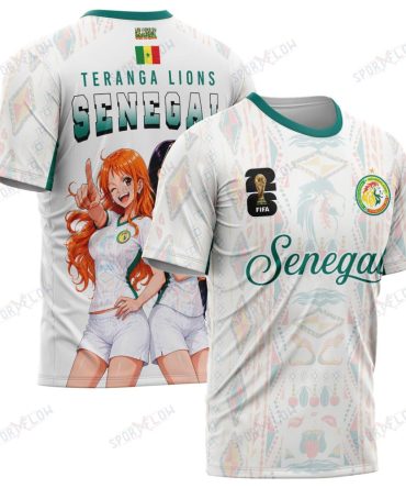 World Cup 2026 Senegal X Op Nami Robin Teranga Lions All Over Print Jersey Shirt Hoodie