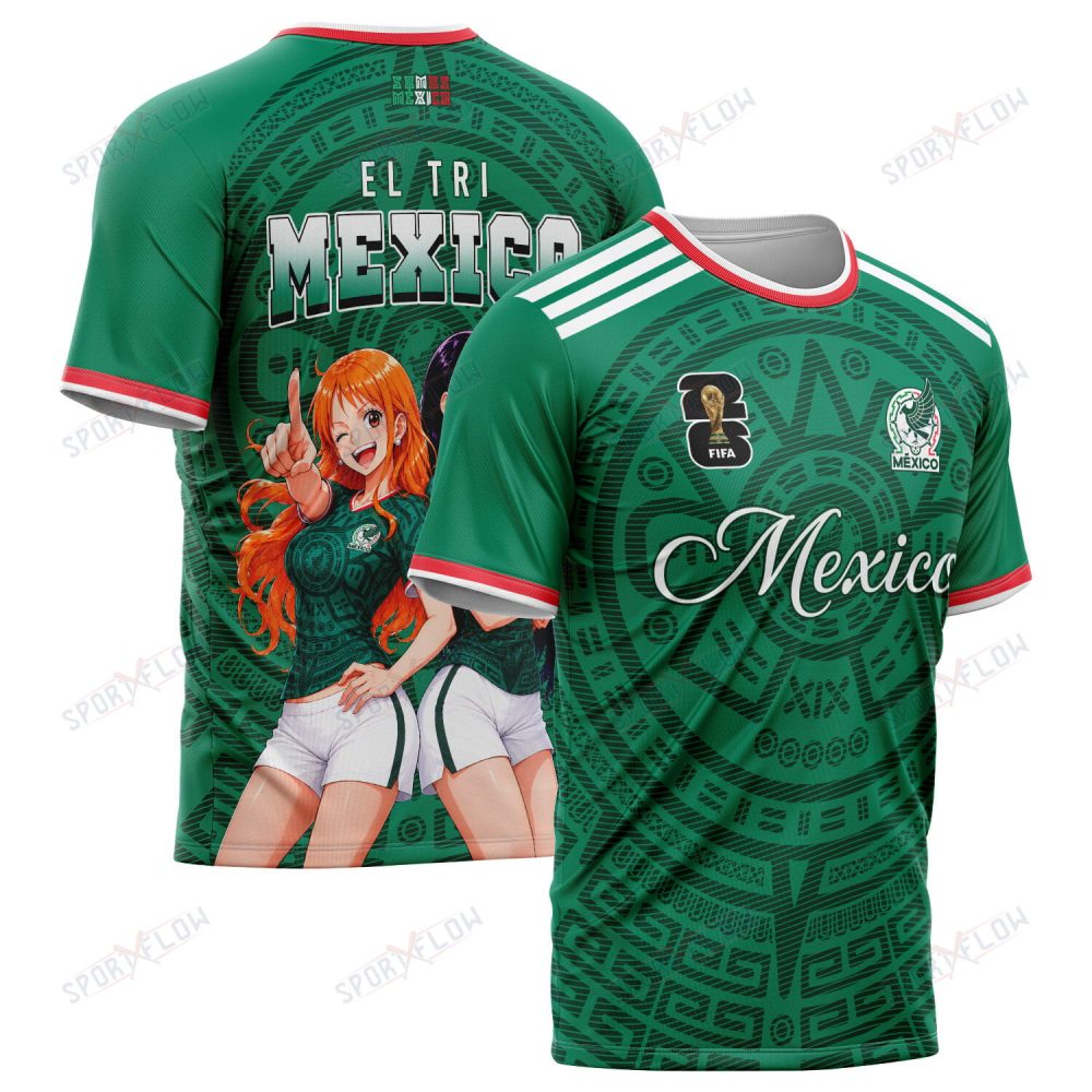 World Cup 2026 Mexico X Op Nami Robin El Tri All Over Print Jersey Shirt Hoodie