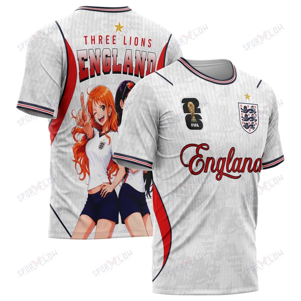 World Cup 2026 England X Op Nami Robin Three Lions All Over Print Jersey Shirt Hoodie