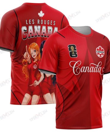 World Cup 2026 Canada X Op Nami Robin Les Rouges All Over Print Jersey Shirt Hoodie