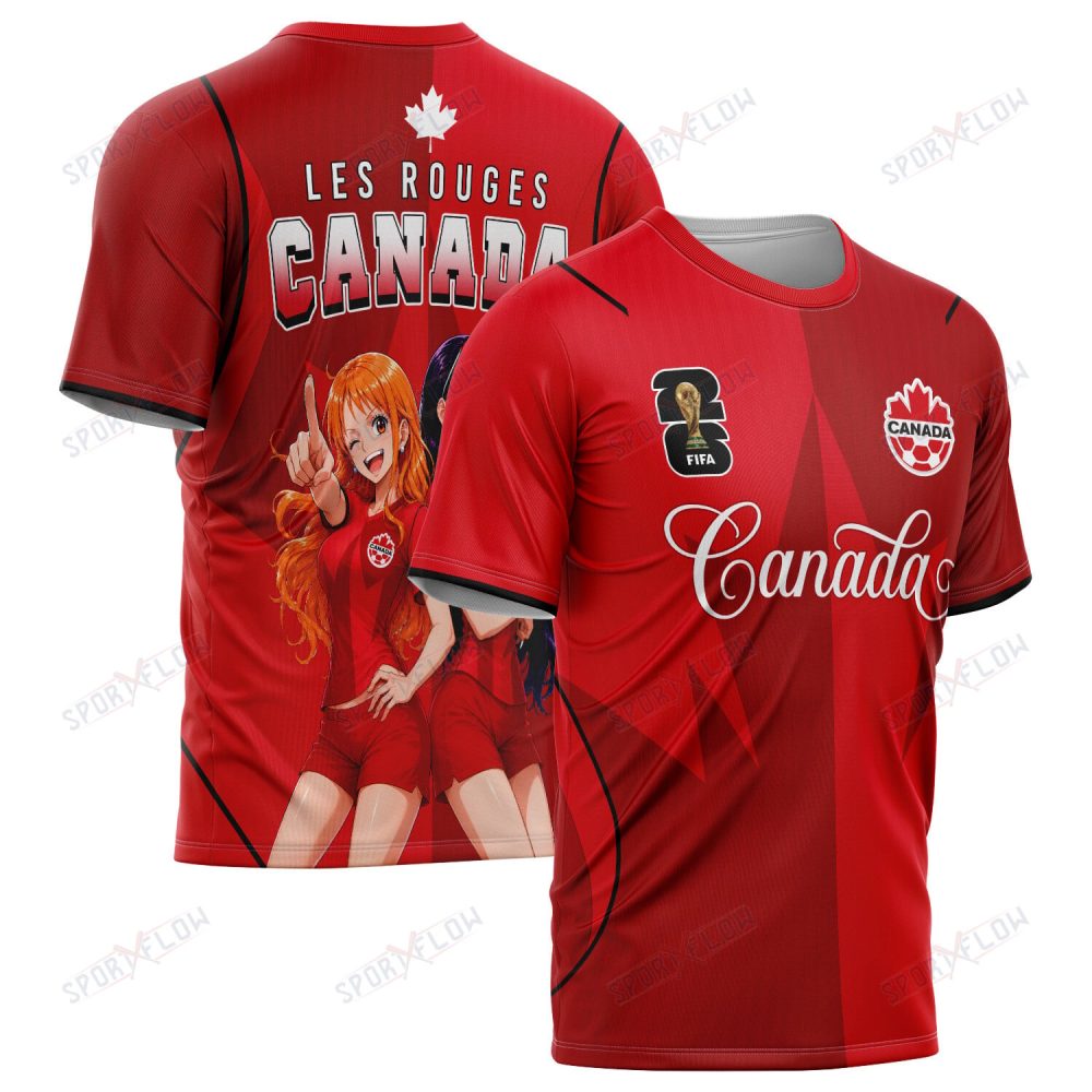 World Cup 2026 Canada X Op Nami Robin Les Rouges All Over Print Jersey Shirt Hoodie