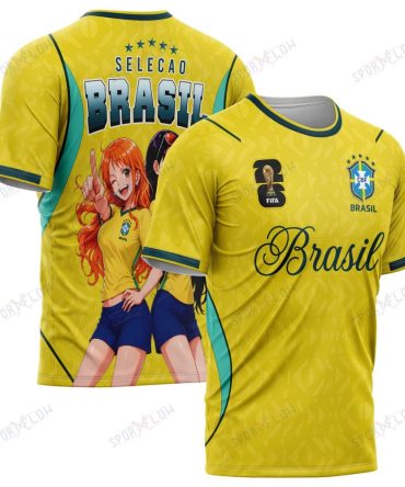 World Cup 2026 Brazil X Op Nami Robin Selecao All Over Print Jersey Shirt Hoodie