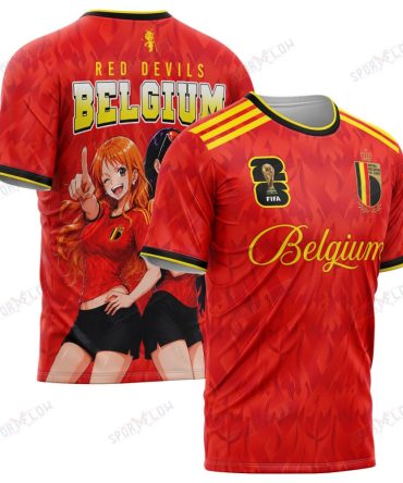 World Cup 2026 Belgium X Op Nami Robin Red Devils All Over Print Jersey Shirt Hoodie