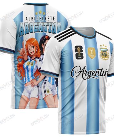 World Cup 2026 Argentina X Op Nami Robin Albiceleste All Over Print Jersey Shirt Hoodie