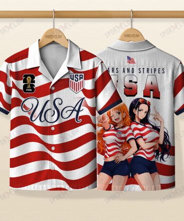 World Cup 2026 Usa X Op Nami Robin Stars & Stripes Hawaiian Shirt