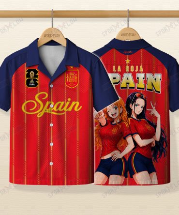 World Cup 2026 Spain X Op Nami Robin La Roja Hawaiian Shirt