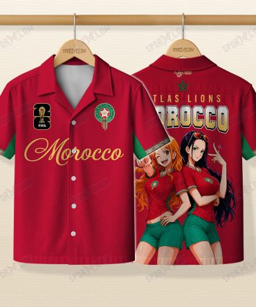 World Cup 2026 Morocco X Op Nami Robin Atlas Lions Hawaiian Shirt