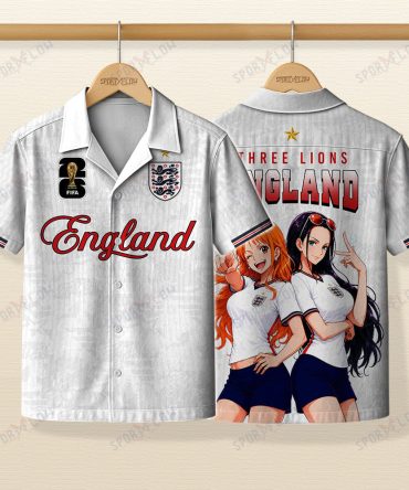 World Cup 2026 England X Op Nami Robin Three Lions Hawaiian Shirt