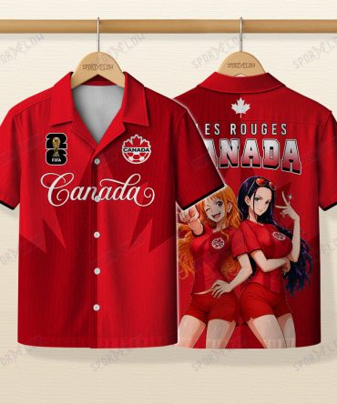 World Cup 2026 Canada X Op Nami Robin Les Rouges Hawaiian Shirt