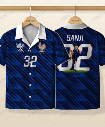World Cup 2026 France X Op Sanji Fire Kick Hawaiian Shirt