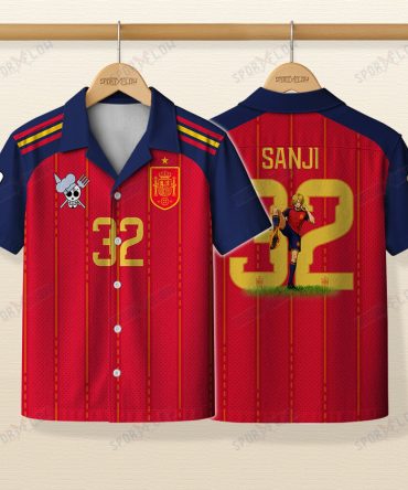 World Cup 2026 Spain X Op Sanji Fire Kick Hawaiian Shirt