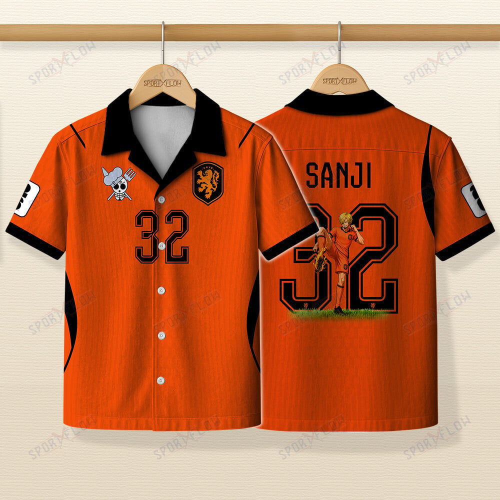 World Cup 2026 Netherlands X Op Sanji Fire Kick Hawaiian Shirt
