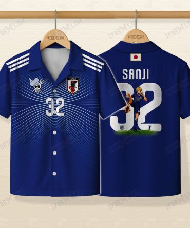 World Cup 2026 Japan X Op Sanji Fire Kick Hawaiian Shirt