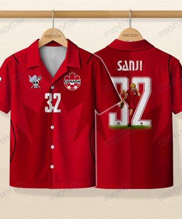 World Cup 2026 Canada X Op Sanji Fire Kick Hawaiian Shirt