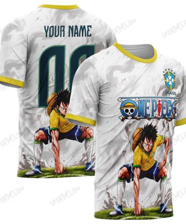 World Cup 2026 Brazil X Op Luffy Gear 2 Smokey All Over Print Jersey Shirt Hoodie
