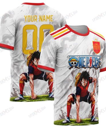 World Cup 2026 Spain X Op Luffy Gear 2 Smokey All Over Print Jersey Shirt Hoodie