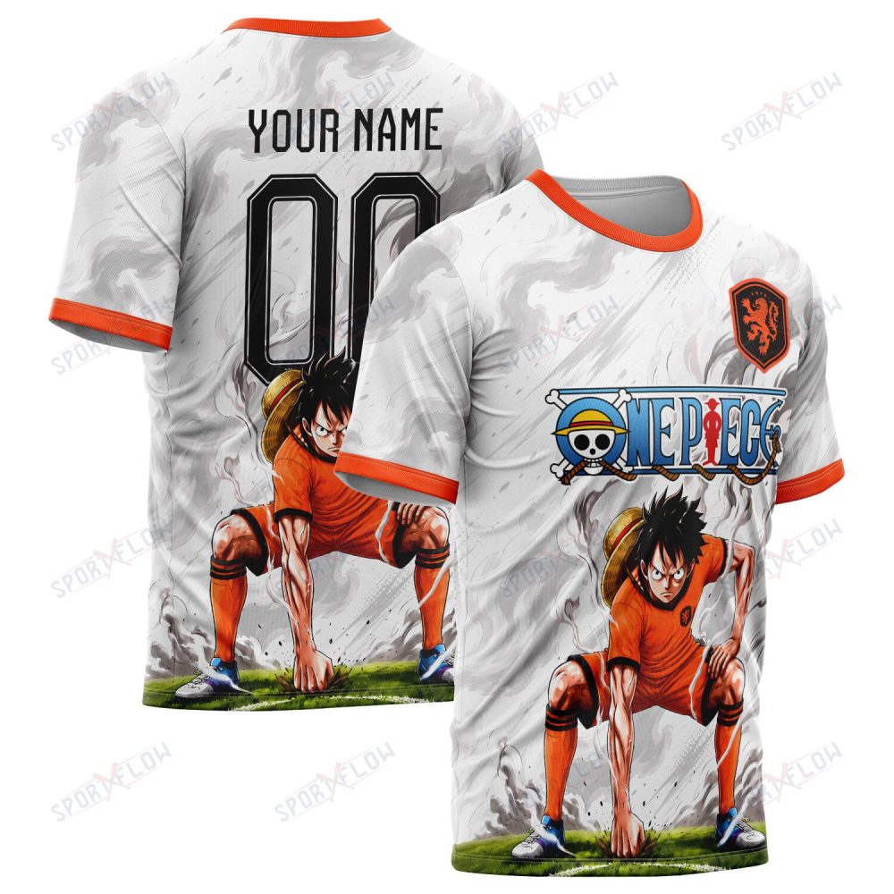 World Cup 2026 Netherlands X Op Luffy Gear 2 Smokey All Over Print Jersey Shirt Hoodie