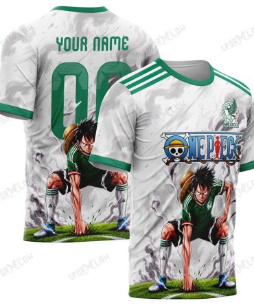 World Cup 2026 Mexico X Op Luffy Gear 2 Smokey All Over Print Jersey Shirt Hoodie