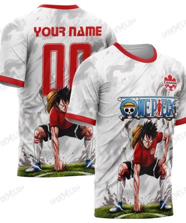 World Cup 2026 Canada X Op Luffy Gear 2 Smokey All Over Print Jersey Shirt Hoodie