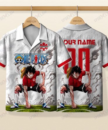 World Cup 2026 Canada X Op Luffy Gear 2 Smokey Hawaiian Shirt