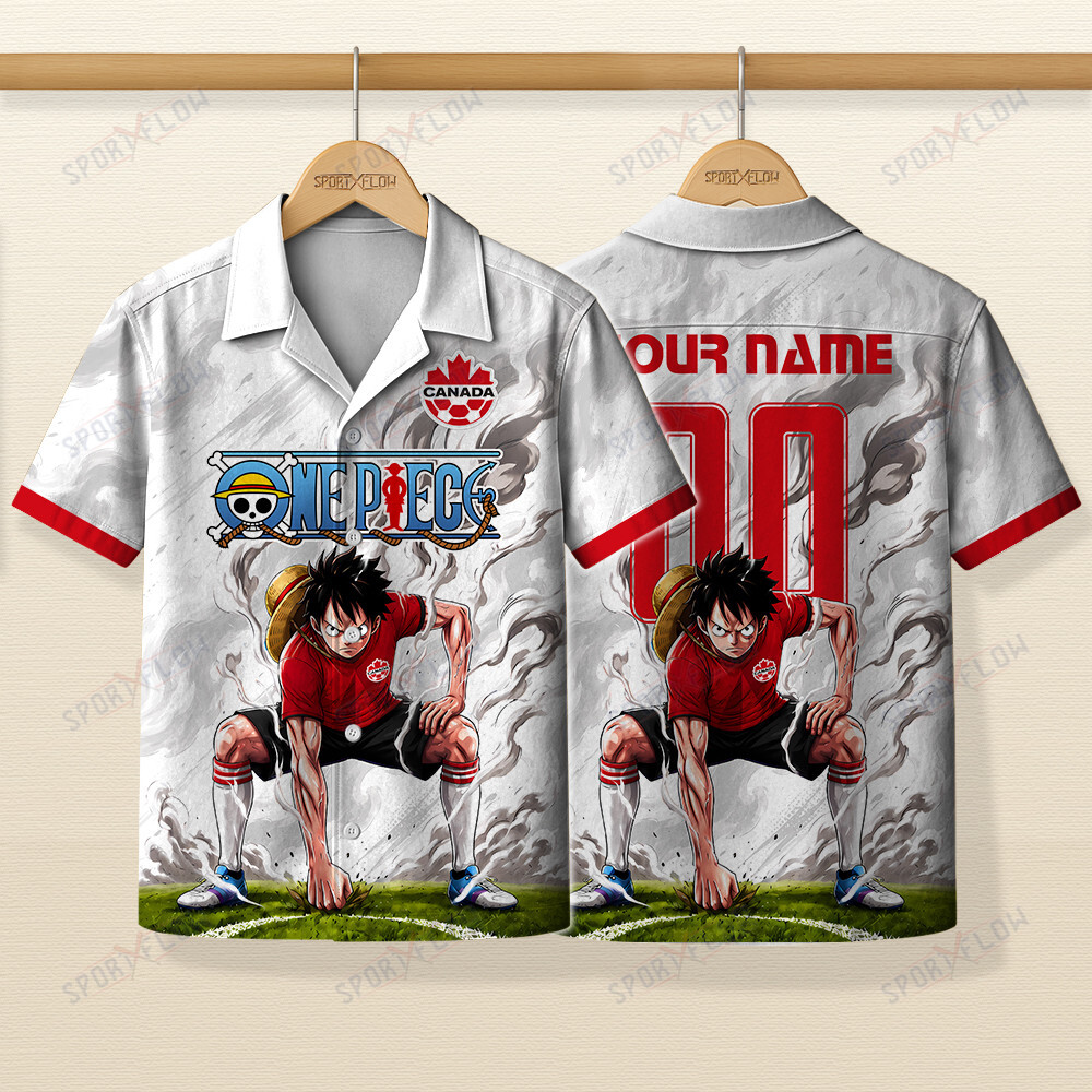 World Cup 2026 Canada X Op Luffy Gear 2 Smokey Hawaiian Shirt