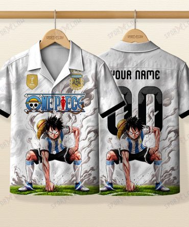 World Cup 2026 Argentina X Op Luffy Gear 2 Smokey Hawaiian Shirt