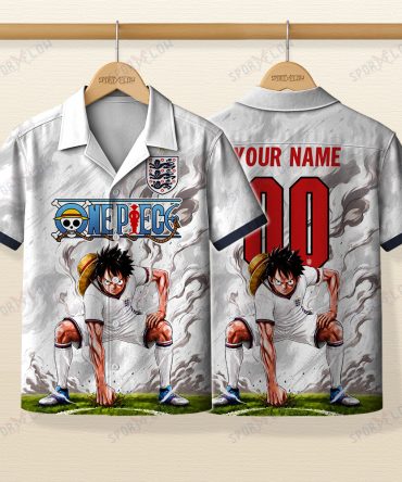 World Cup 2026 England X Op Luffy Gear 2 Smokey Hawaiian Shirt