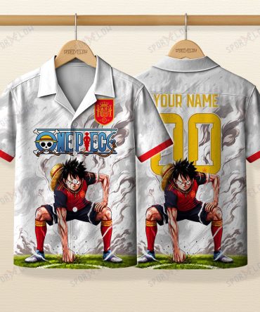 World Cup 2026 Spain X Op Luffy Gear 2 Smokey Hawaiian Shirt