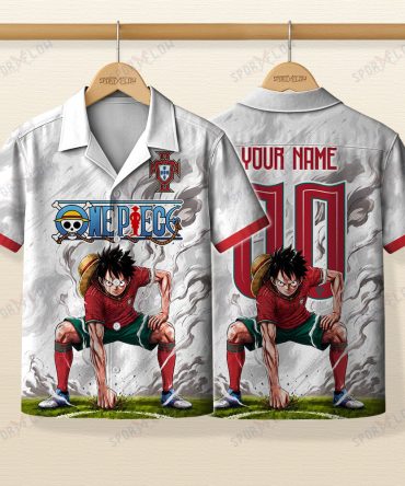 World Cup 2026 Portugal X Op Luffy Gear 2 Smokey Hawaiian Shirt