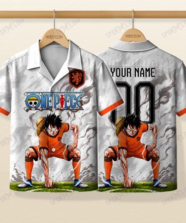 World Cup 2026 Netherlands X Op Luffy Gear 2 Smokey Hawaiian Shirt