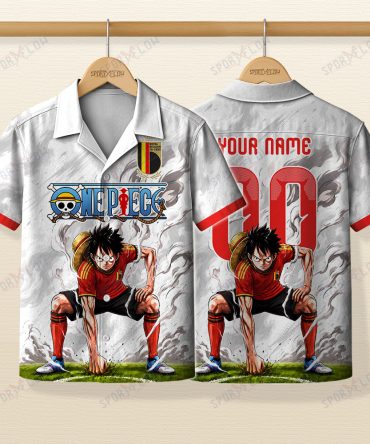 World Cup 2026 Belgium X Op Luffy Gear 2 Smokey Hawaiian Shirt