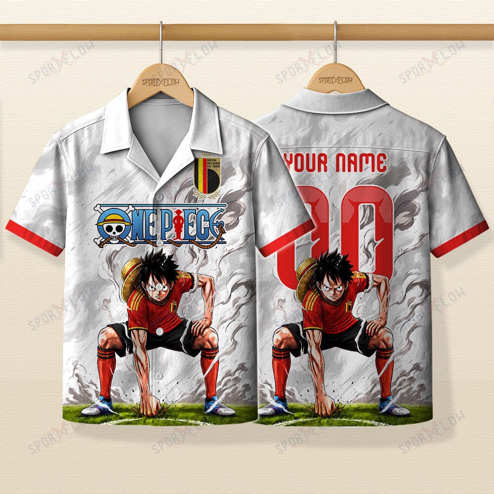 World Cup 2026 Belgium X Op Luffy Gear 2 Smokey Hawaiian Shirt