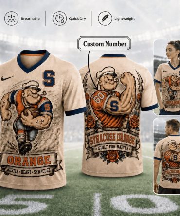Syracuse Orange , Premium Ncaa Popeye Vintage Tattoo 3D T-Shirt Bk