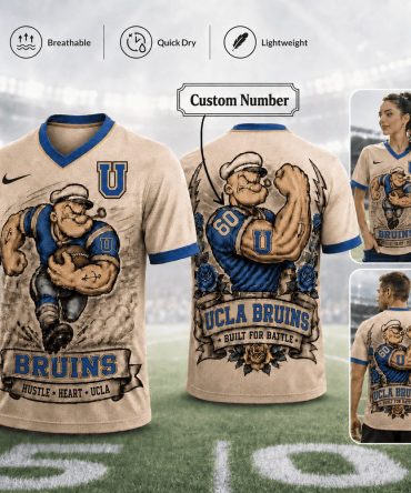 Ucla Bruins , Premium Ncaa Popeye Vintage Tattoo 3D T-Shirt Bk