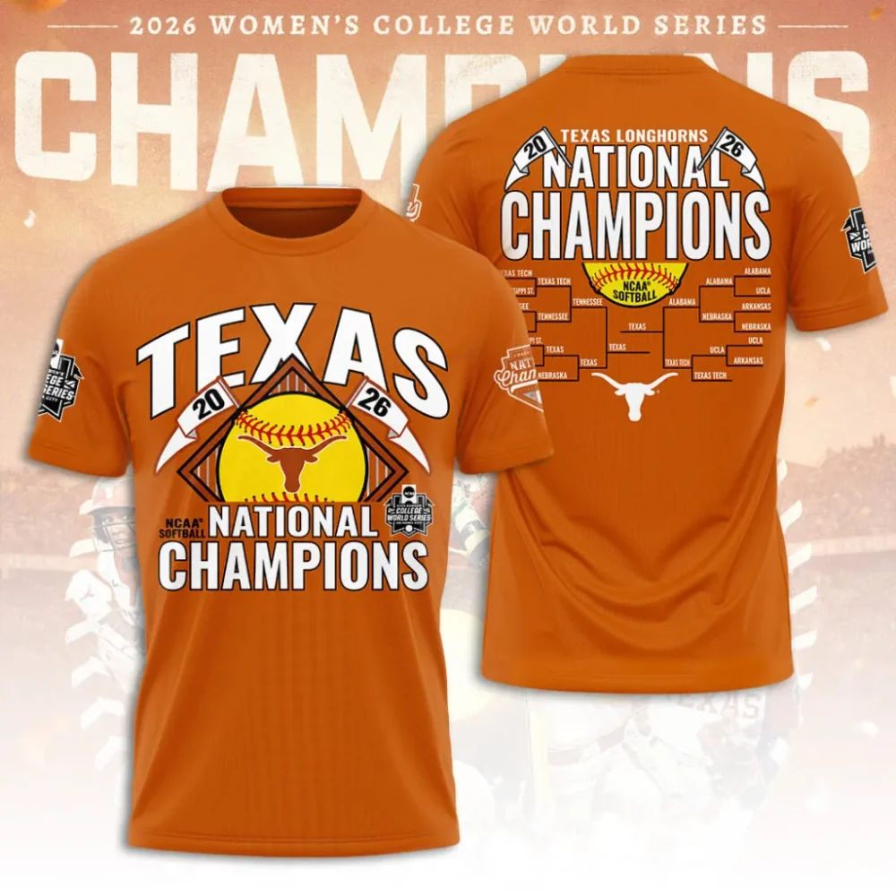 Texas Longhorns Ncaa Women Softball Champions 2026 3D Apparel