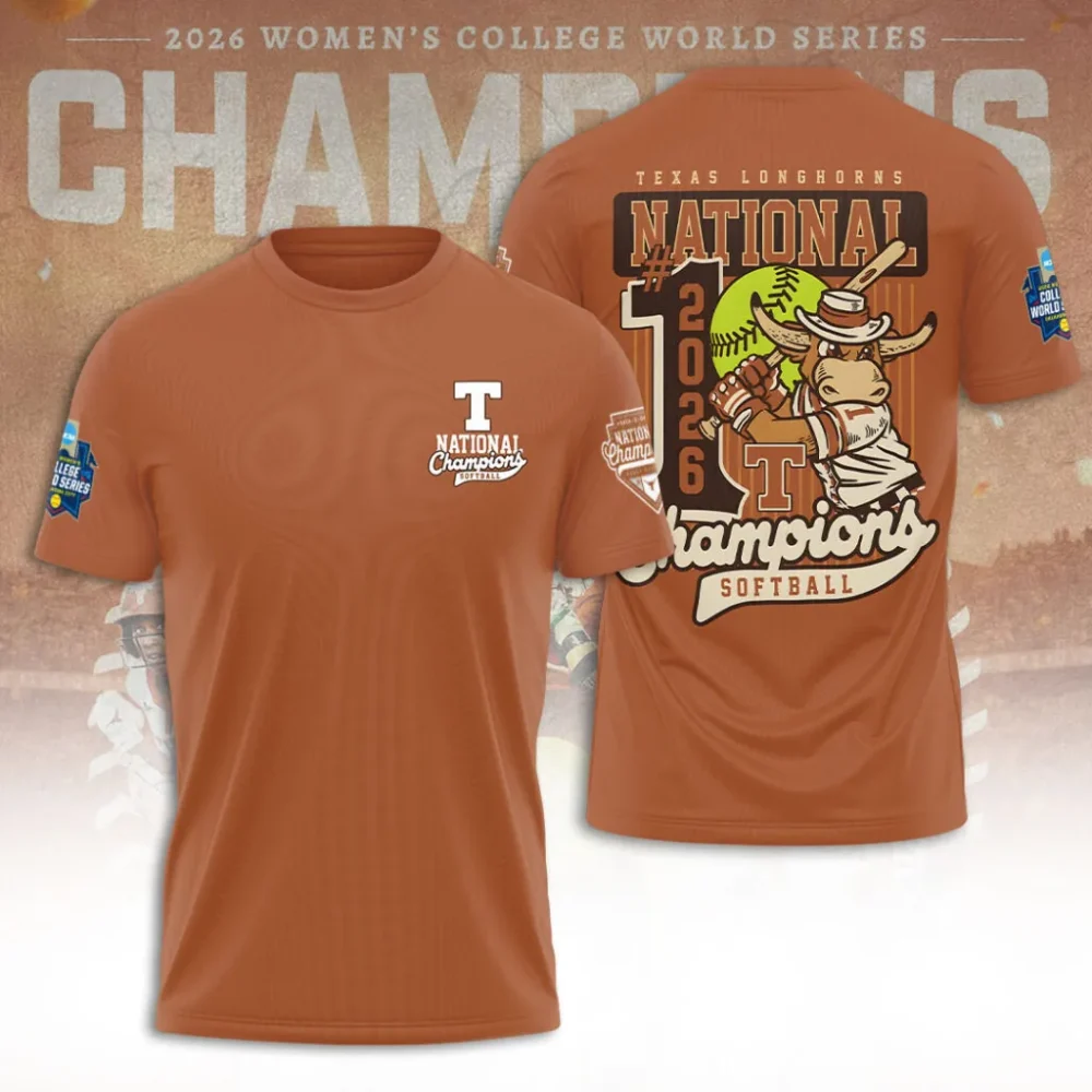 Texas Longhorns Ncaa Women Softball Champions 2026 3D Apparel