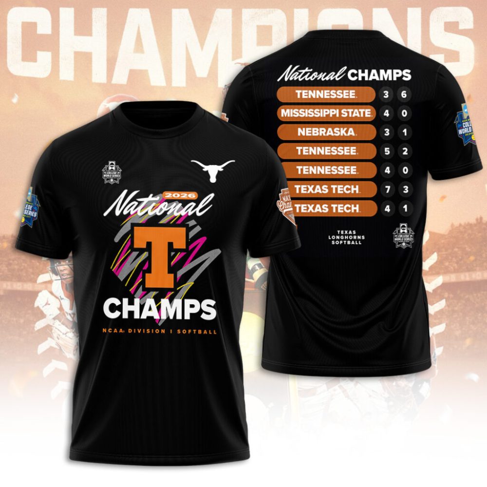 Texas Longhorns Ncaa Women Softball Champions 2026 3D Apparel