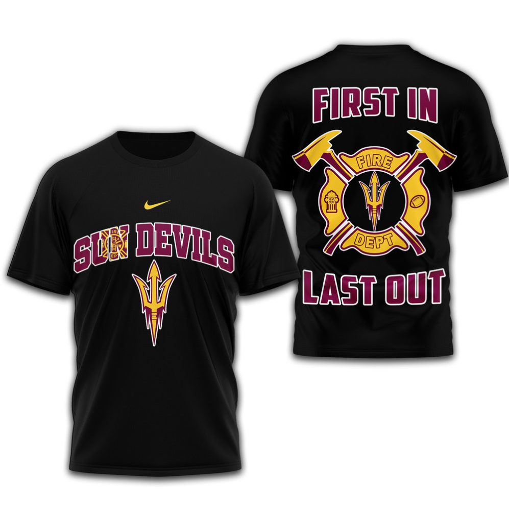 Arizona State Sun Devils , Premium Fire Dept 3D Shirt Td