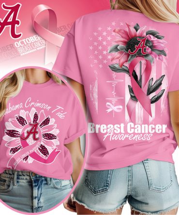Alabama Crimson Tide , Premium Ncaa Breast Cancer Sunflowers 3D Shirt Hi