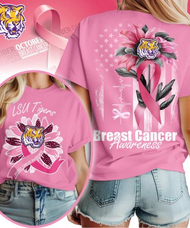 Lsu Tigers , Premium Ncaa Breast Cancer Sunflowers 3D Shirt Hi