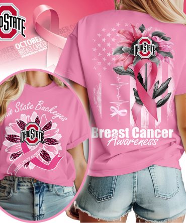Ohio State Buckeyes , Premium Ncaa Breast Cancer Sunflowers 3D Shirt Hi