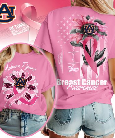 Auburn Tigers , Premium Ncaa Breast Cancer Sunflowers 3D Shirt Hi