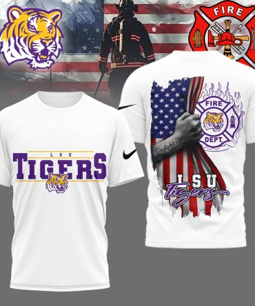Lsu Tigers , Premium Ncaa Firefighter American Flag Shirt Hi