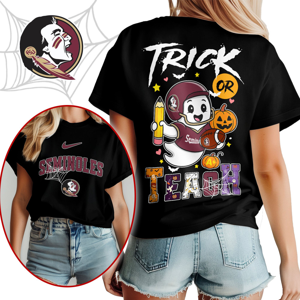 Florida State Seminoles , Premium Ncaa Halloween Trick Or Teach Unisex Shirt Ny
