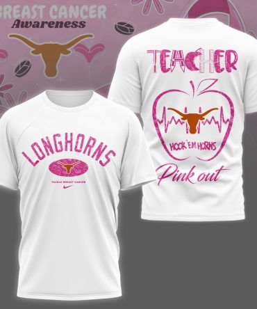 Texas Longhorns , Premium Ncaa Teacher Tackle Breast Cancer Shirt Ny