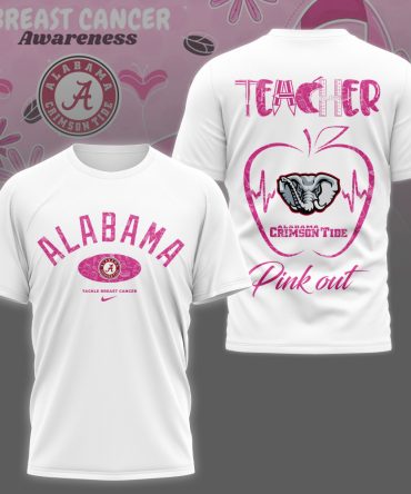 Alabama Crimson Tide , Premium Ncaa Teacher Tackle Breast Cancer Shirt Ny