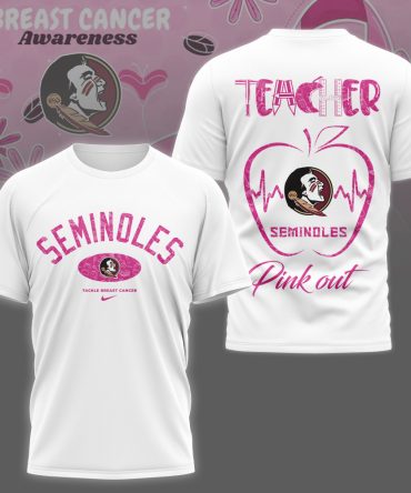Florida State Seminoles , Premium Ncaa Teacher Tackle Breast Cancer Shirt Ny