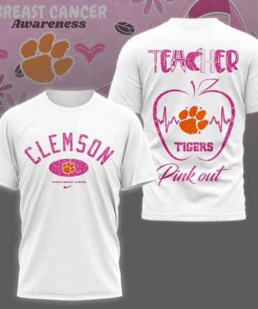 Clemson Tigers , Premium Ncaa Teacher Tackle Breast Cancer Shirt Ny