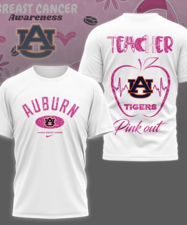 Auburn Tigers , Premium Ncaa Teacher Tackle Breast Cancer Shirt Ny